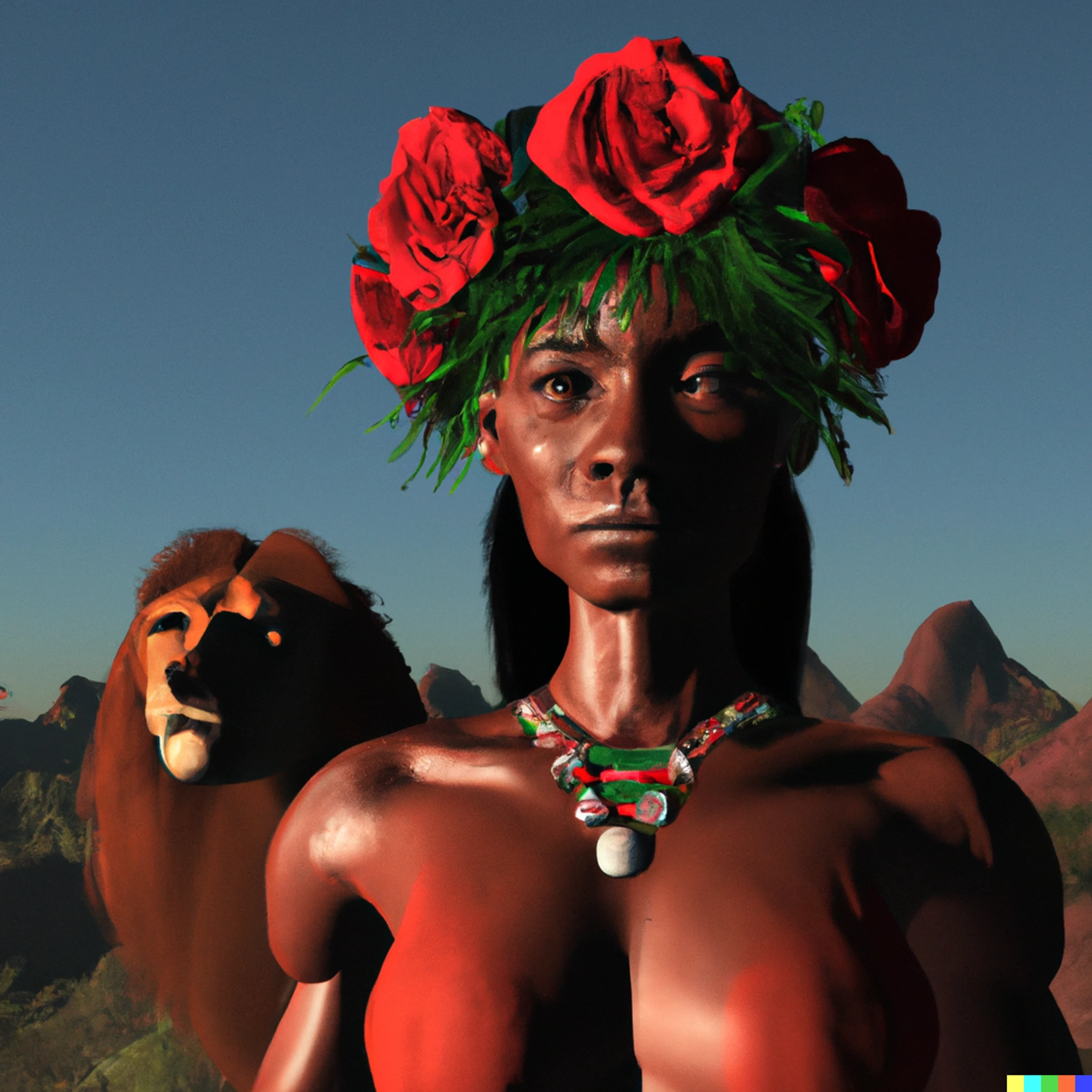 Dall E 2022 08 04 03 37 33 A 3d Rendering An Full Height African Woman With Red 