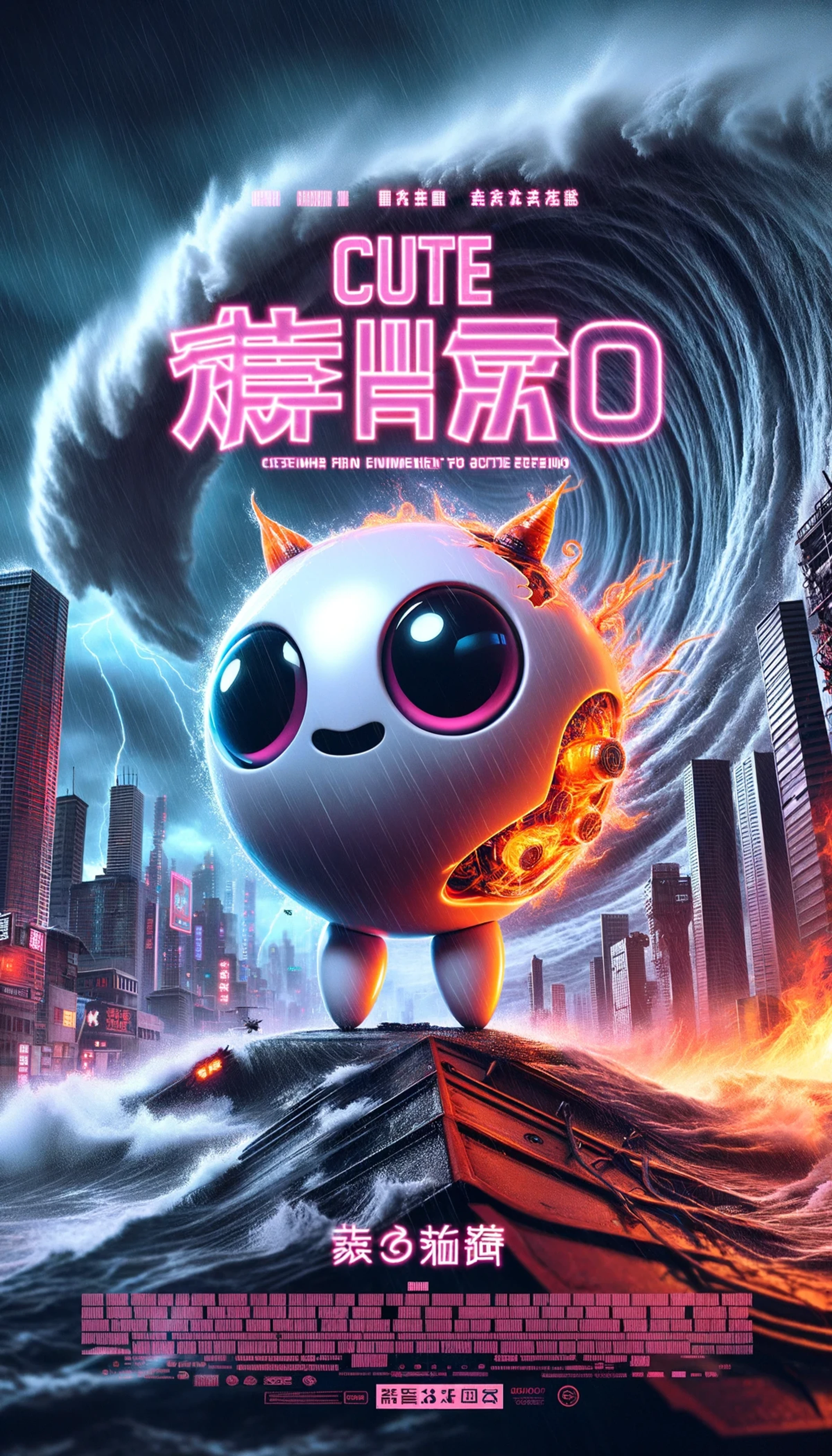 Dall E 2023 10 27 22 10 28 Photoshop Art For A Movie Poster Titled Cute Inferno 