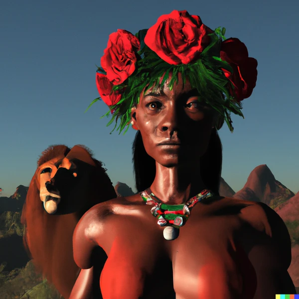 Dall E 2022 08 04 03 37 33 A 3d Rendering An Full Height African Woman With Red 