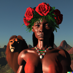 Dall E 2022 08 04 03 37 33 A 3d Rendering An Full Height African Woman With Red 
